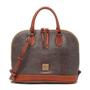 DOONEY & BOURKE Zip Zip Snake Embossed Leather Satchel/Crossbody